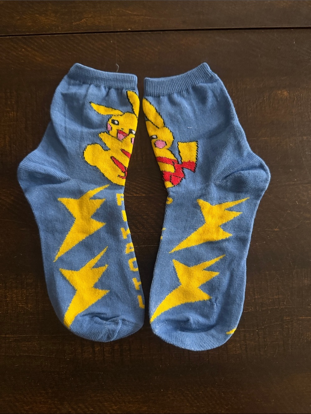 Blue Pikachu Graphic Ankle Socks - women
